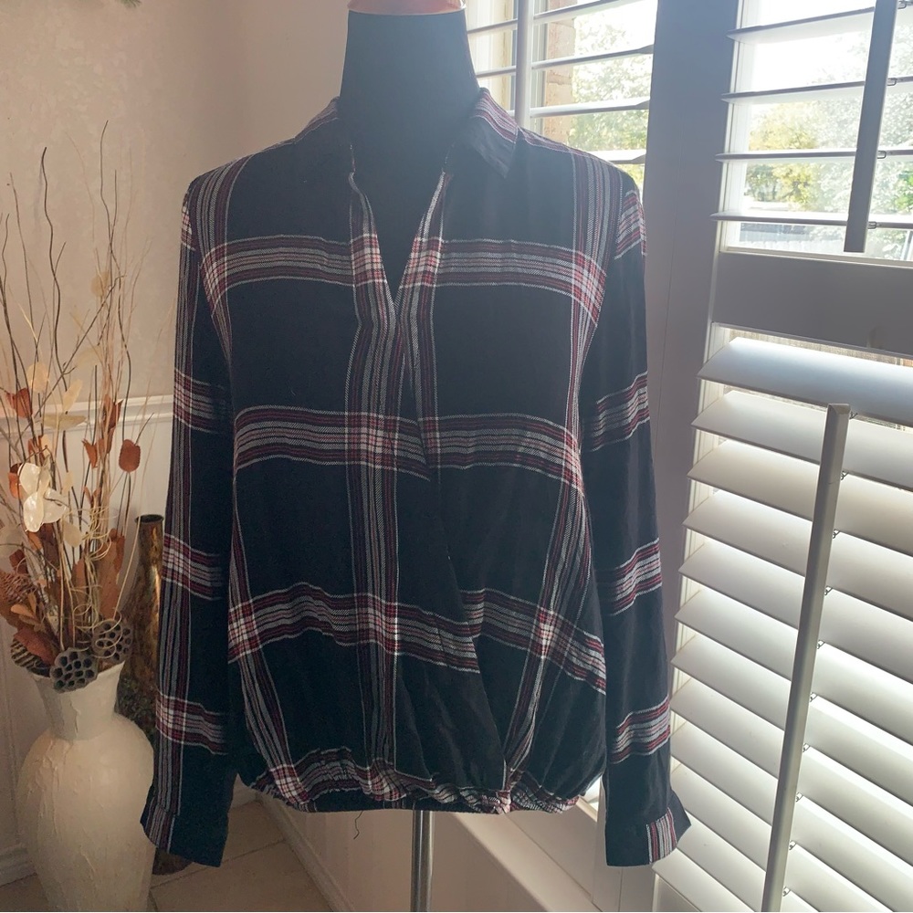 Beach lunch lounge plaid long sleeve shirt